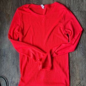 Long sleeve waffle shirt